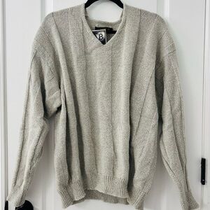 Bachrach Men's Heather Gray V-Neck Sweater